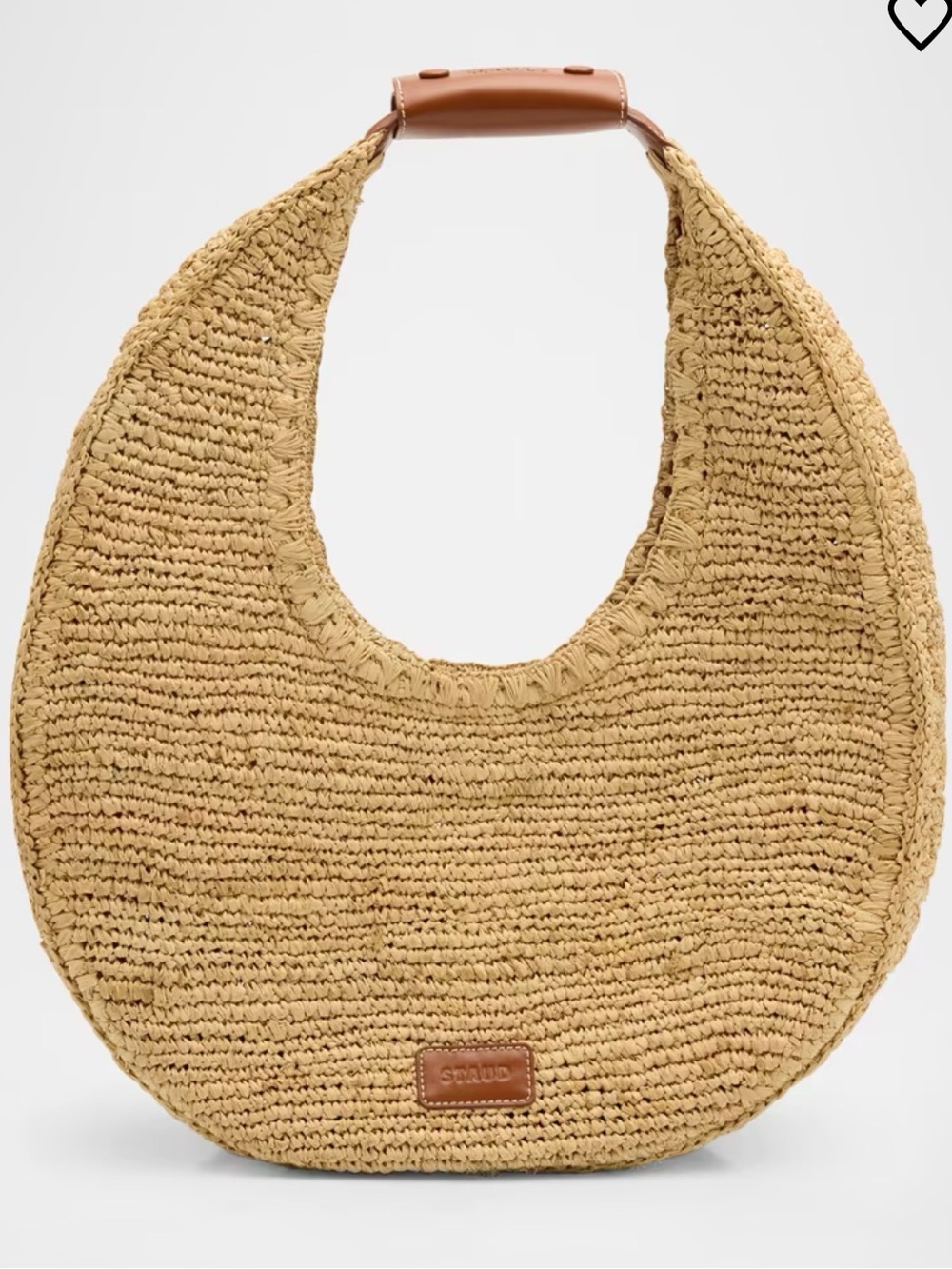 STAUD Raffia Moon bag Large